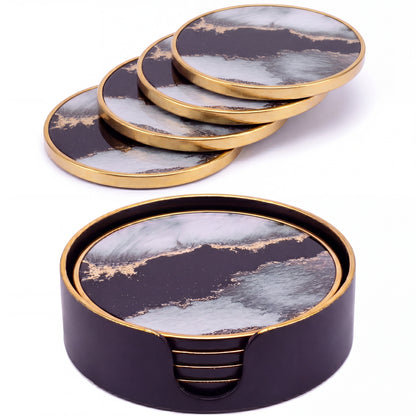 Set of 4 Abstract Round Drink Coasters