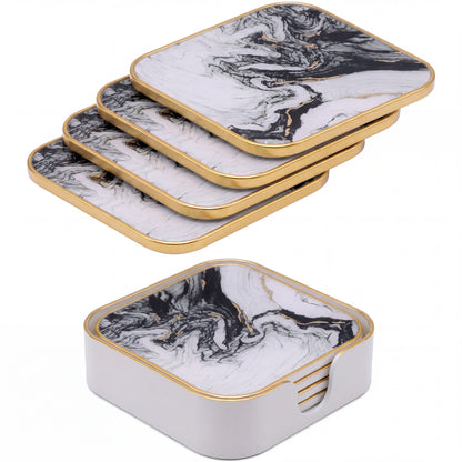 Set of 4 Square White Drink Coasters