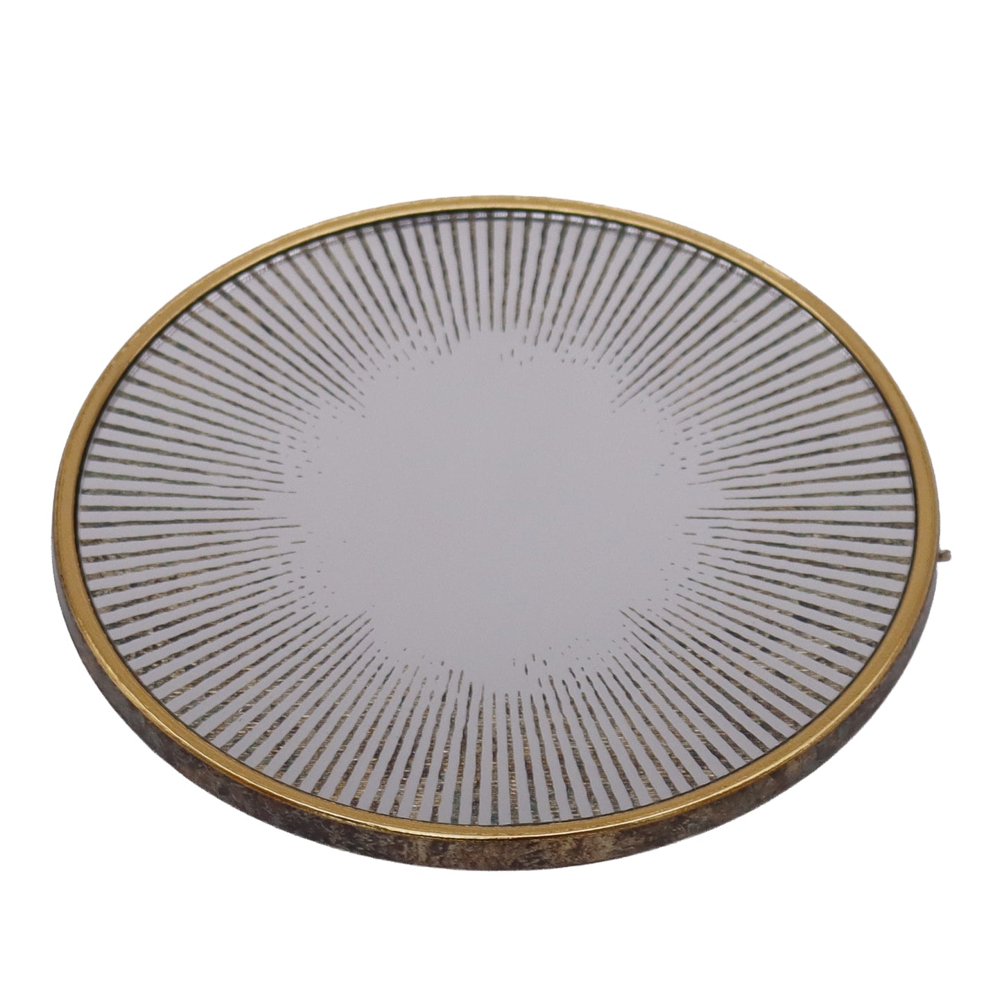 Sunburst Mirrored Serving Tray and 4-Piece Drink Coaster Set with Holder