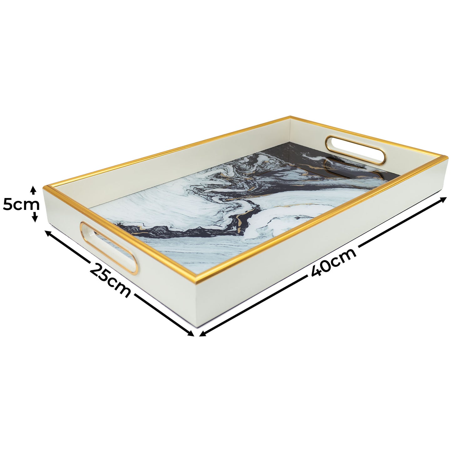 Rectangle White Tray and Drink Coasters Set