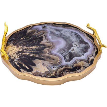 Gold Agate Theme Decor Tray