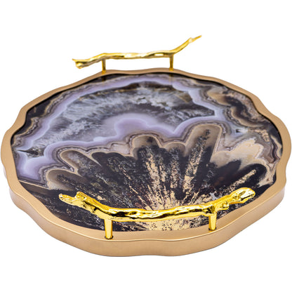 Gold Agate Theme Decor Tray