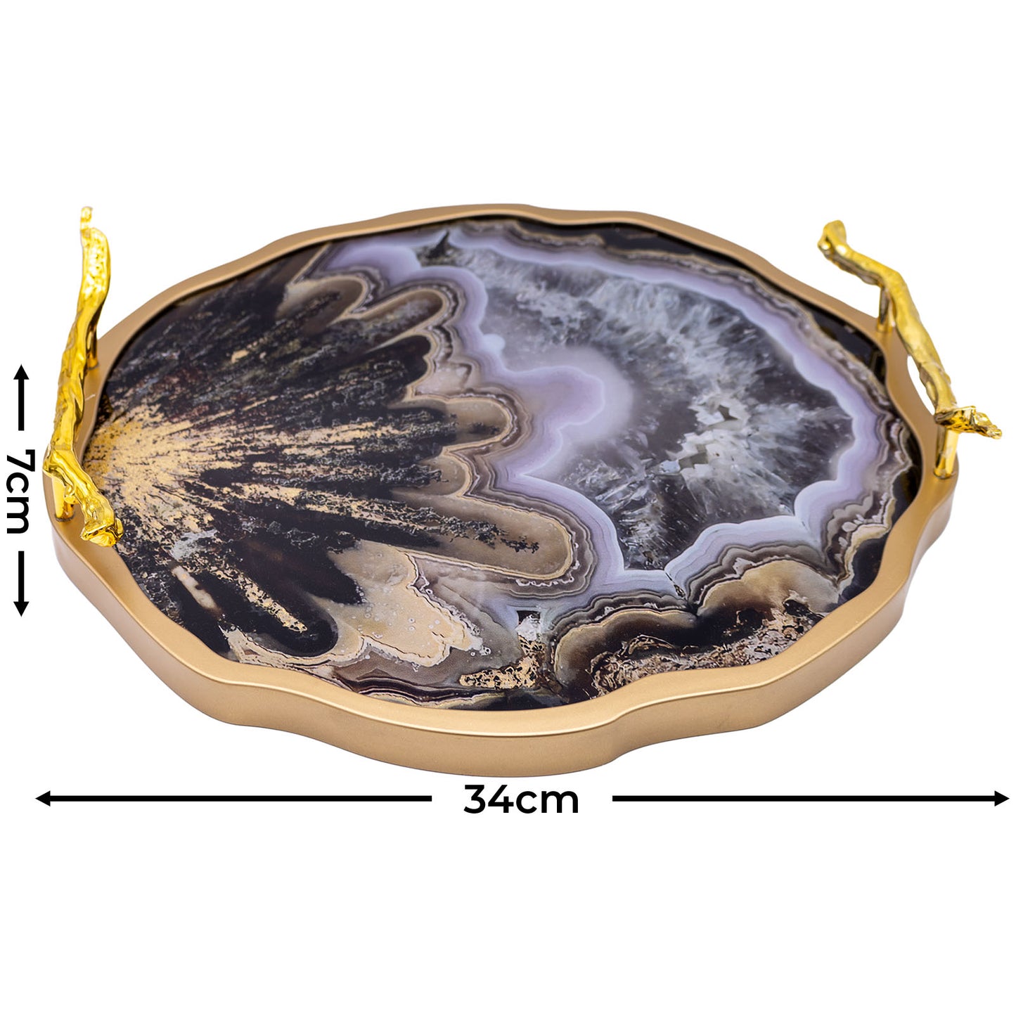 Gold Agate Theme Decor Tray