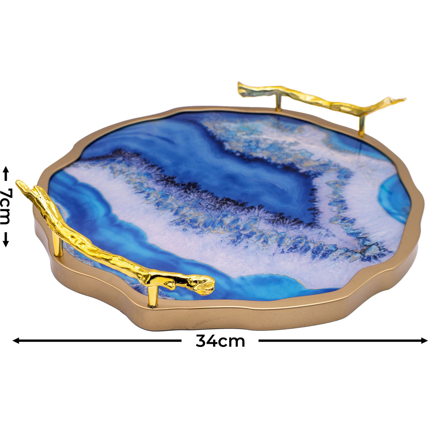 Blue Agate Theme Decor Tray