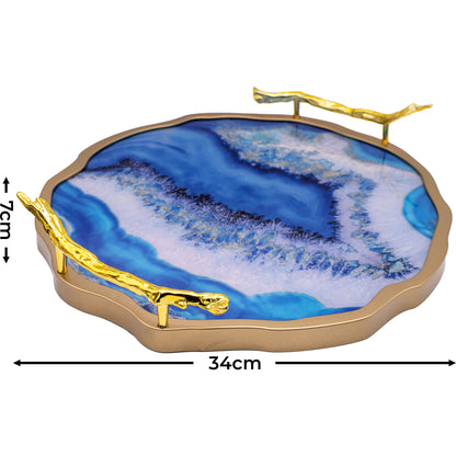 Blue Agate Theme Decor Tray
