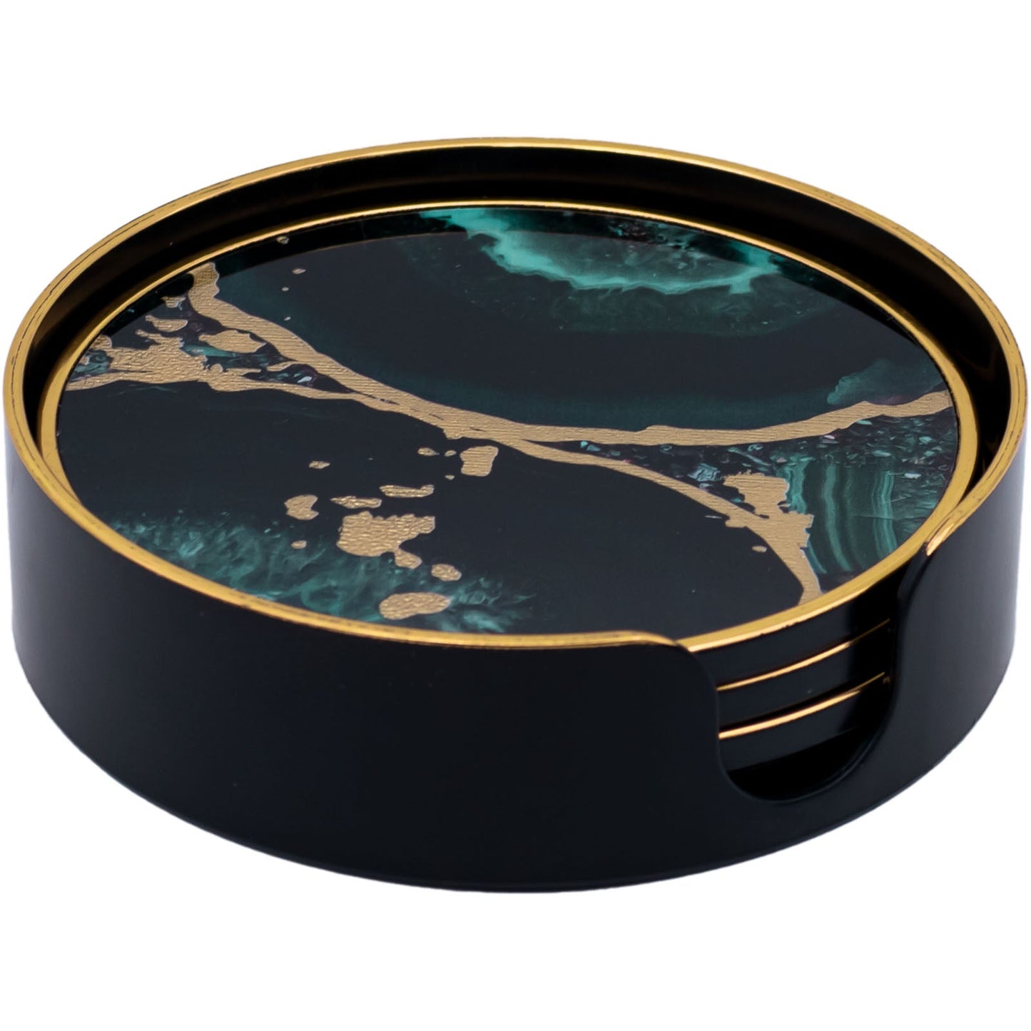Rectangle Agate Theme Tray and Drink Coasters Set