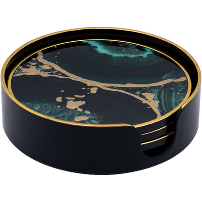 Rectangle Agate Theme Tray and Drink Coasters Set