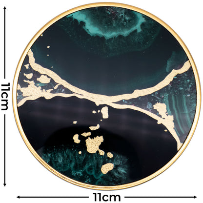 Round Agate Theme Tray and Drink Coasters Set