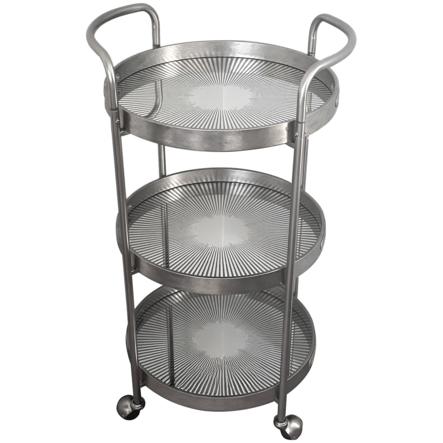 Silver Rustic 3-Tier Drinks Trolley