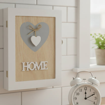 'HOME' Wooden 6-Key Cabinet Box