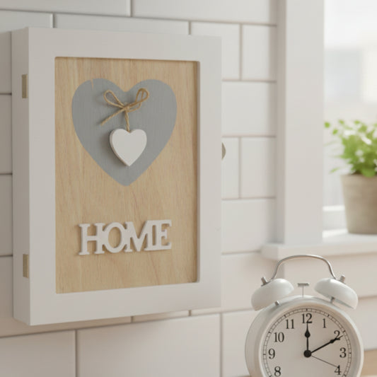 'HOME' Wooden 6-Key Cabinet Box