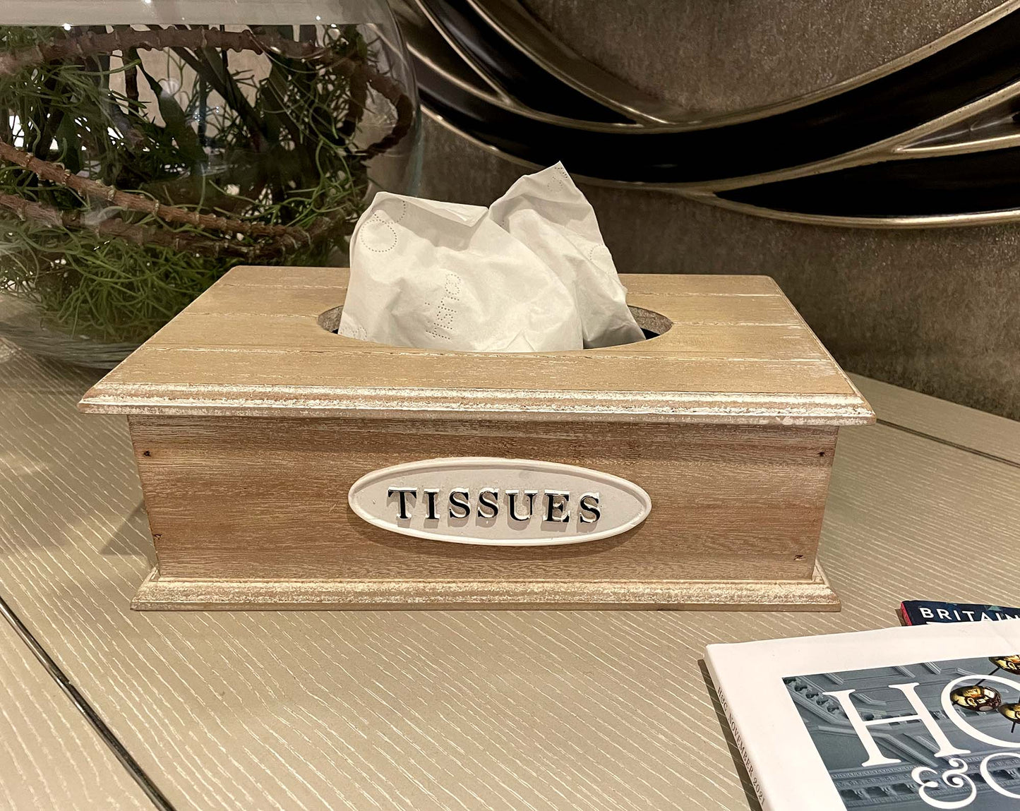 Wooden Vintage Tissue Storage Box