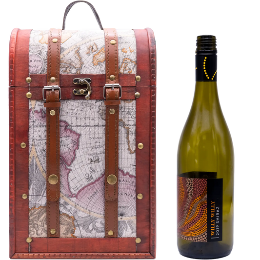 Dual Wine Bottle Holder Carrier, Ancient Greek Map