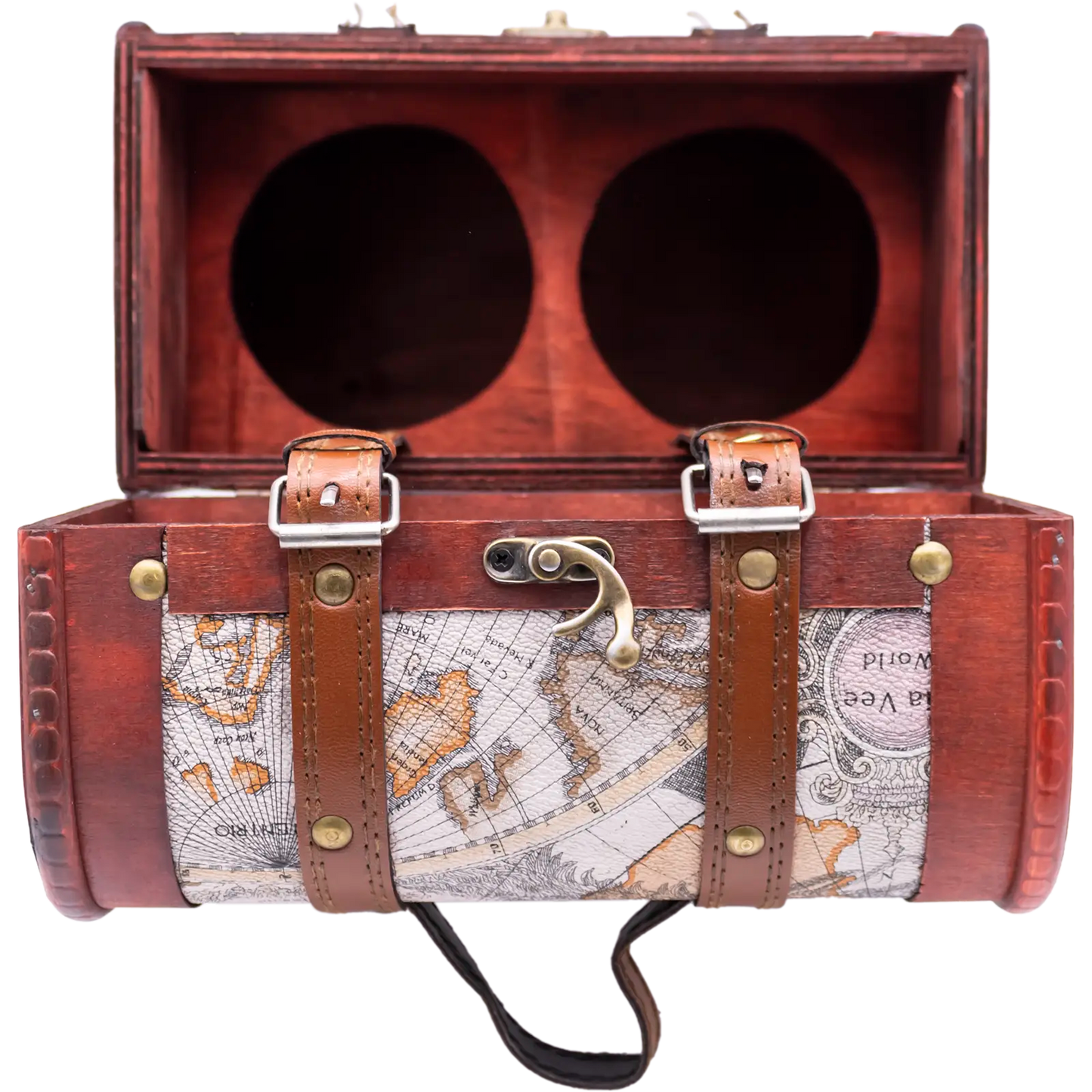 Dual Wine Bottle Holder Carrier, Ancient Greek Map