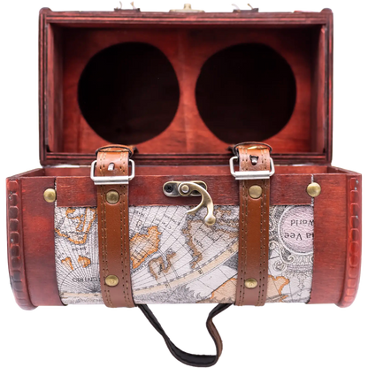 Dual Wine Bottle Holder Carrier, Ancient Greek Map