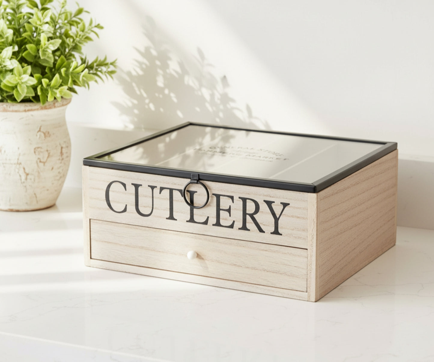 5-Compartment Cutlery & Utensil Organiser with Drawer