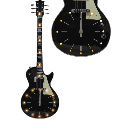 Retro LED Black Les Paul Guitar Wall Clock