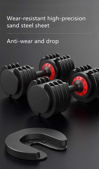 Black Adjustable Rotation Dumbbells 2 x 24kg - Pair Set (48KG Total)